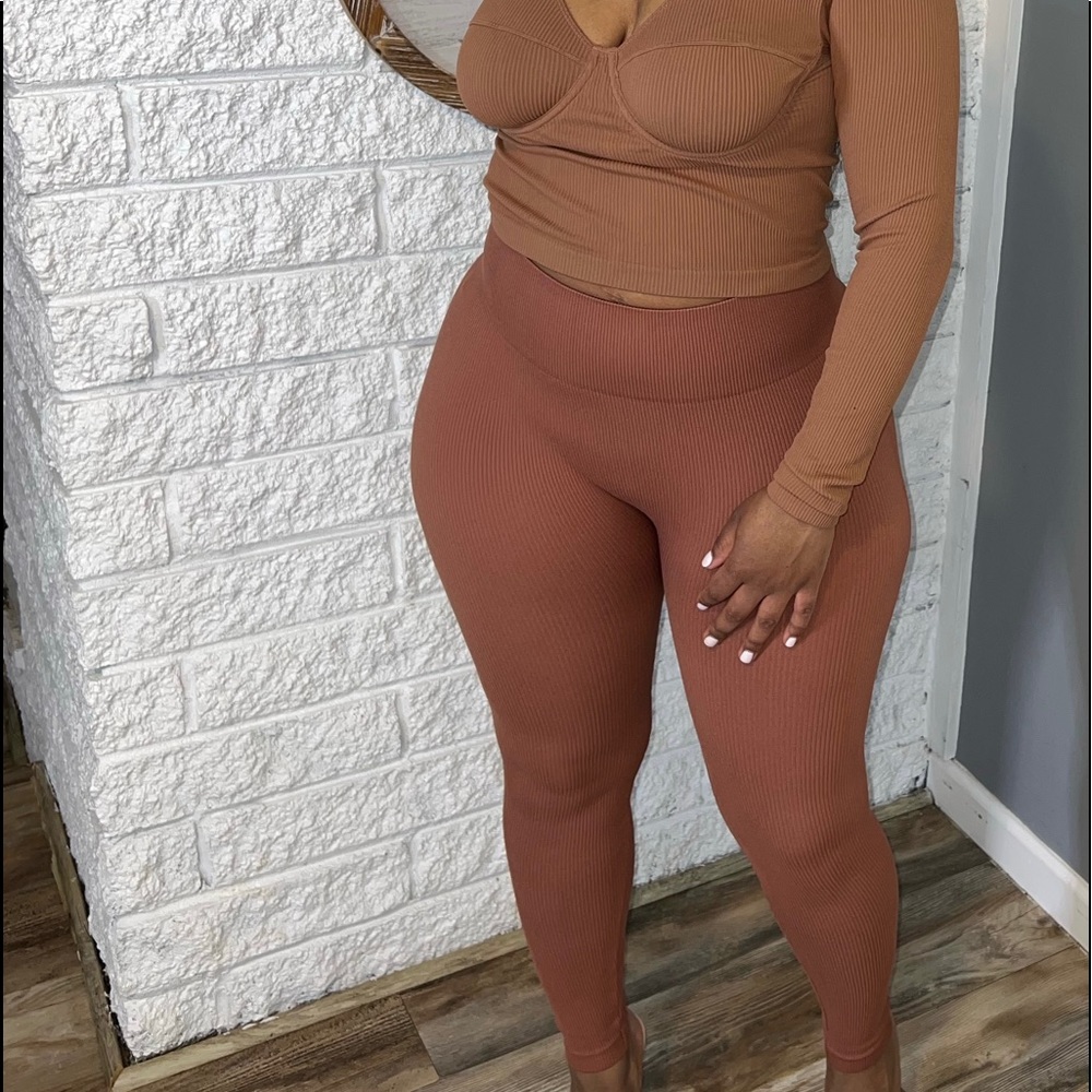 Basic Ribbed Two Piece Set - Picture 2 of 2